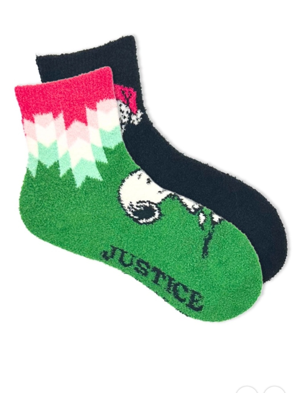 Peanuts Snoopy Justice Girls 2 PK Socks Size M/L NWT